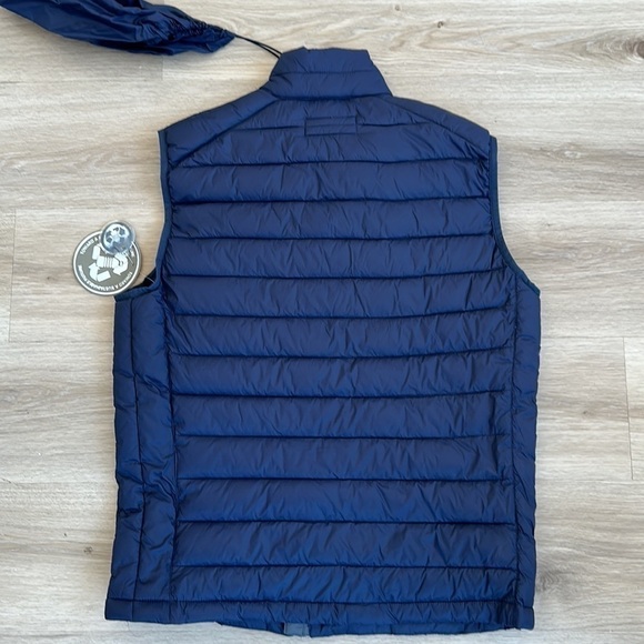 MICHAEL KORS 
Logo Tape Quilted Nylon Puffer Vest men’s size medium blue - Picture 7 of 8